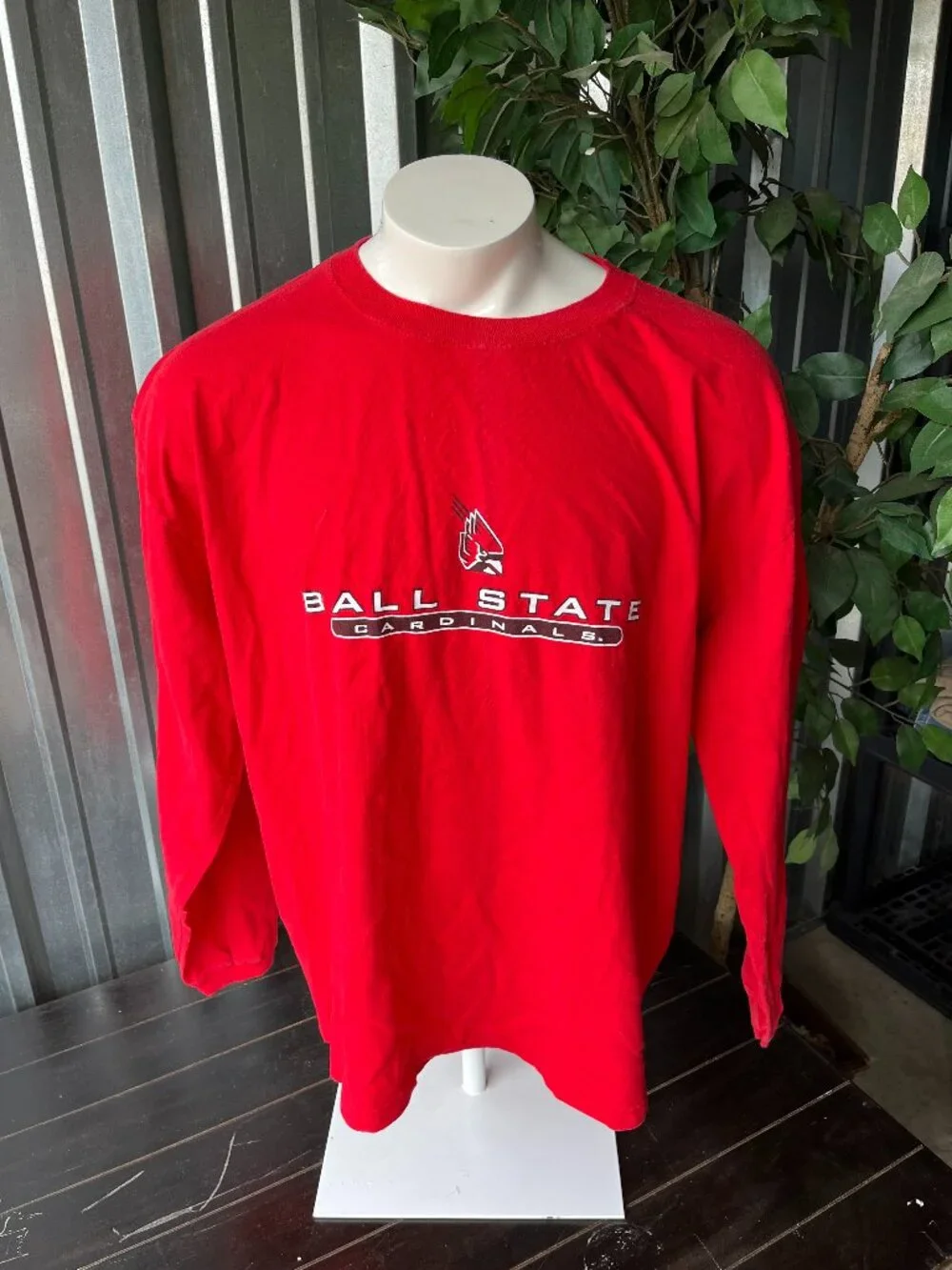 Ball State Cardinals Long Sleeve T-Shirt - Men Size 3XL - 100% Cotton - Picture 1 of 3